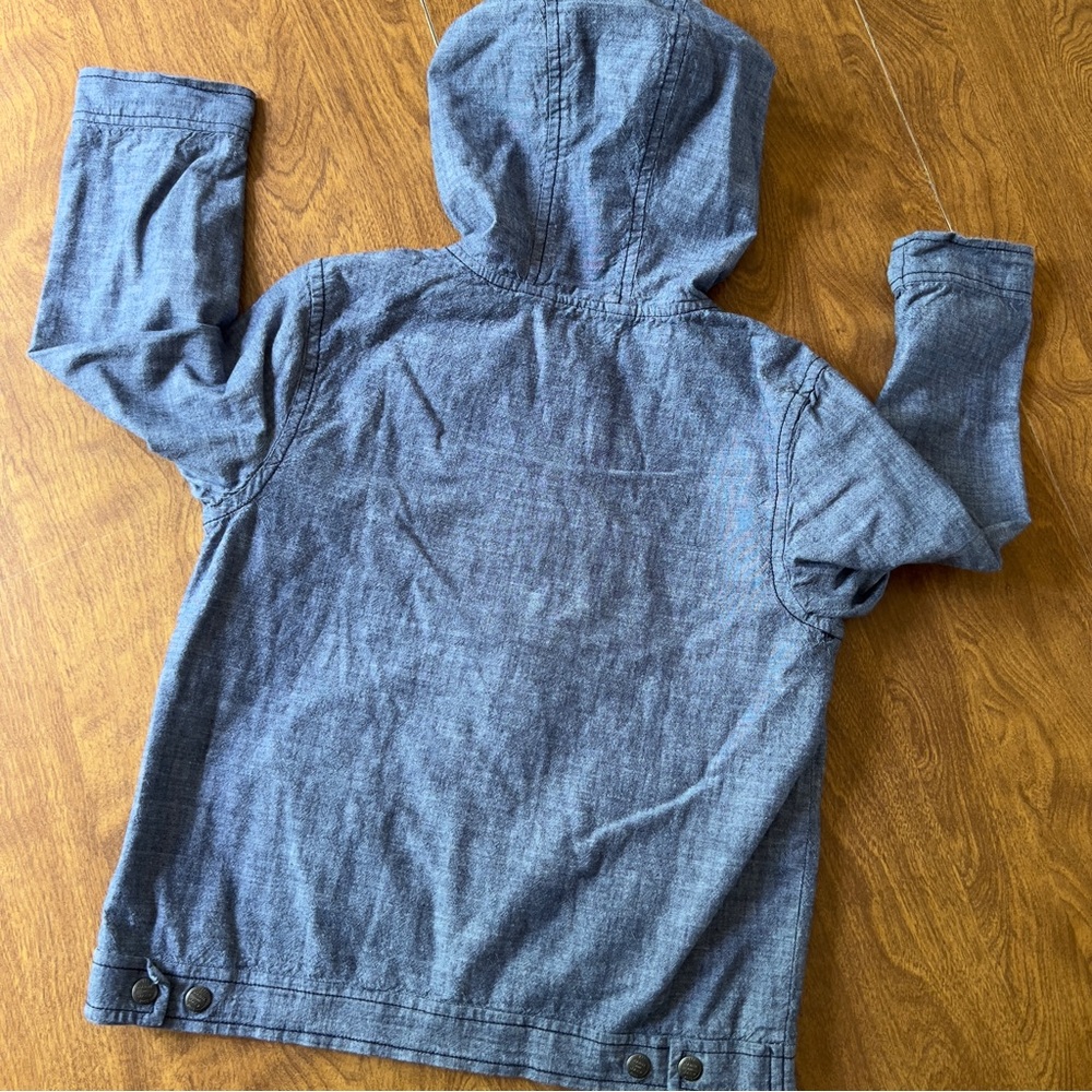 Janie & Jack Children Chambray Zip Up Cotton Hooded Boys Toddler Jacket Size 6 - Picture 8 of 11